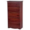 Palace Imports 100% Solid Wood 5-Super Jumbo Drawer Chest With Lock, Mahogany