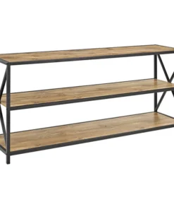 Walker Edison X Frame 60" Industrial Bookshelf - Barnwood
