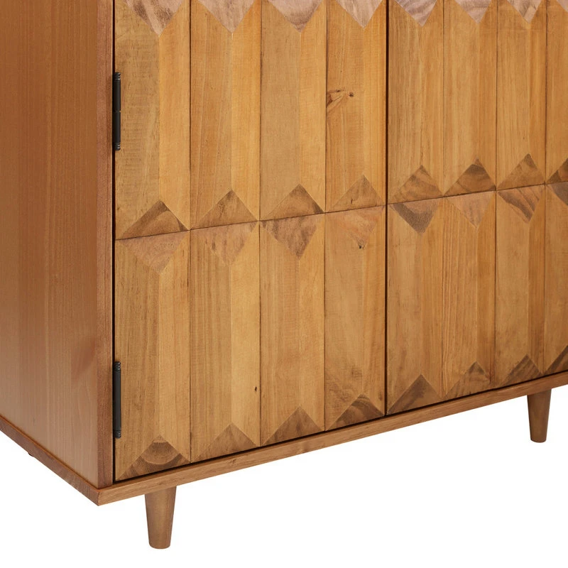 Walker Edison Henry 30" Solid Wood Detailed Door Accent Cabinet, Caramel 5 Walker Edison Henry 30" Solid Wood Detailed Door Accent Cabinet, Caramel - Image 5