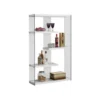 Monarch Bookshelf Etagere 5 Tier 60"H Office Bedroom Tempered Glass Glossy White