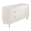 Walker Edison 6-Drawer Groove Handle Wood Dresser - White