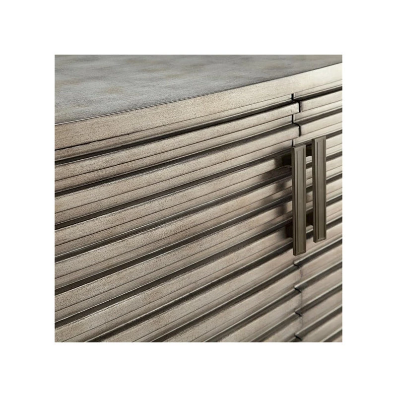 Olliix Madison Park Distressed Rustic 2-Door Accent Chest, Antique Grey 4 Olliix Madison Park Distressed Rustic 2-Door Accent Chest, Antique Grey - Image 4