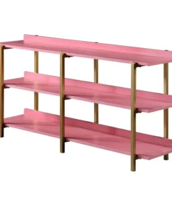 Furniture Of America E-Commerce By Enitial Lab Furniture Of America Teviot Contemporary Wood 3-Tier Bookshelf In Antique Pink