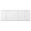 Zuri Furniture 86.5" Modern Reagan White Matte Lacquer Cabinet Filing Drawers Shelf Storage