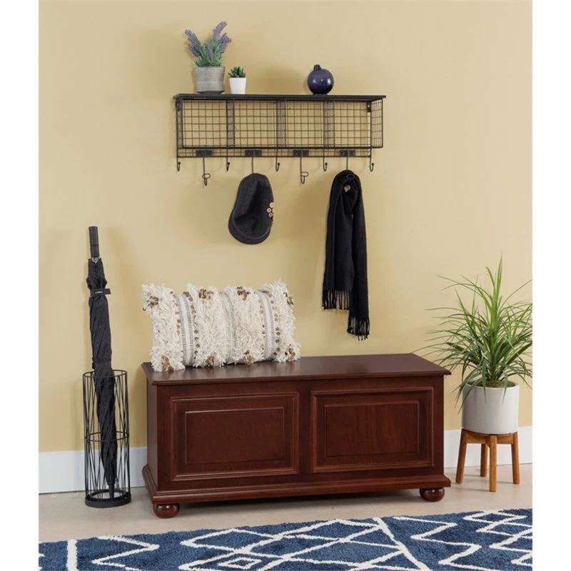 Linon Home Decor Products Linon Chadwick Wood Cedar Chest In Cherry 3 Linon Home Decor Products Linon Chadwick Wood Cedar Chest In Cherry - Image 3