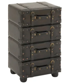 Urban Designs, Casa Cortes Urban Designs Hamilton Wood And Leather Side Chest