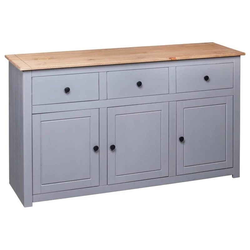Vida XL International B.V. VidaXL Solid Wood Pine Sideboard Gray Panama Range Storage Cabinet Furniture 5 Vida XL International B.V. VidaXL Solid Wood Pine Sideboard Gray Panama Range Storage Cabinet Furniture - Image 5
