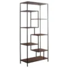 Coaster Home Furnishings Coaster 31" Casual Staggered Metal Bookcase In Walnut And Black