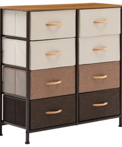 Duhome Elegant Lifestyle 8 Fabric Drawers Steel Frame Double Dresser, Mixed Color