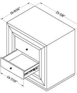 Zuri Furniture Modern Malibu Side Table Clear Smoked Black Mirrored Finish 2 Drawers -Palace-shop 3581e7c306a6d144 8163 w800 h800 b1 p0