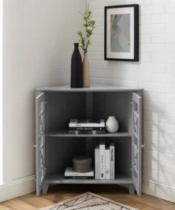 Walker Edison Gwen Fretwork Corner Accent Cabinet - Grey 14 Walker Edison Gwen Fretwork Corner Accent Cabinet - Grey -Palace-shop 36610f3d0062c1a0 7601 w800 h800 b0 p0