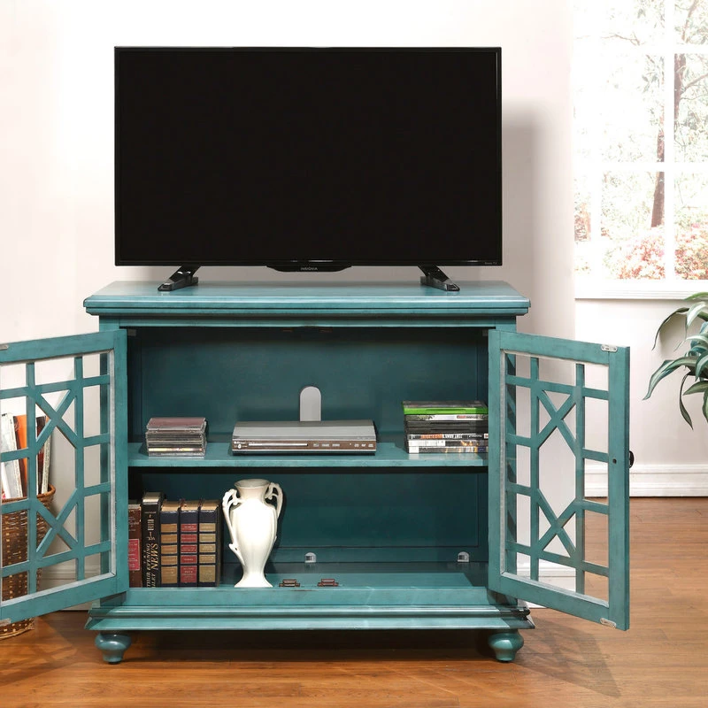 Martin Svensson Home Small Spaces TV Stand, Antique Teal 5 Martin Svensson Home Small Spaces TV Stand, Antique Teal - Image 5