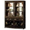 China Furniture And Arts 60in Black Lacquer Chinoiserie Oriental China Cabinet