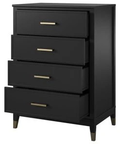 Brimfield & May Westerleigh 4-Drawer Dresser, Black 7 Brimfield & May Westerleigh 4-Drawer Dresser, Black -Palace-shop 38511e3b0ddef402 1184 w800 h800 b1 p0
