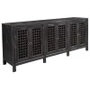 Crafters And Weavers Asbury Solid Wood 6 Door Antiqued Black Sideboard