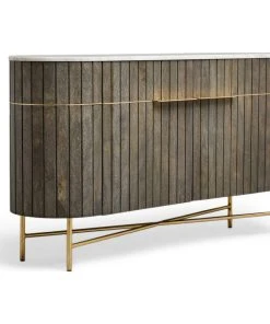 Gild Lenox 56" Wide Wood And Stone Sideboard