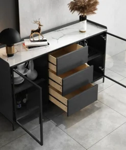 HOMARY 47" Black Sideboard Buffet Doors&Drawers Stone Top Modern Sideboard Cabinet 14 HOMARY 47" Black Sideboard Buffet Doors&Drawers Stone Top Modern Sideboard Cabinet -Palace-shop 3b41bd2c00f6a5ee 9154 w800 h800 b0 p0