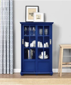 A Design Studio Ashton Oaks Bookcase With Sliding Glass Doors, Blue 6 A Design Studio Ashton Oaks Bookcase With Sliding Glass Doors, Blue -Palace-shop 3e6169230ae8ed22 5951 w800 h800 b0 p0
