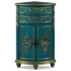 China Furniture And Arts Aquamarine Blue And Gold French Style Oriental Round Corner Cabinet