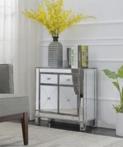 Convenience Concepts Gold Coast Vineyard Mirrored Glass Cabinet- Weathered Gray -Palace-shop 3ee1855e0b96a602 3971 w800 h800 b0 p0