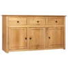 Vida XL International B.V. VidaXL Solid Wood Pine Sideboard Panama Range Storage Cabinet Chest Furniture