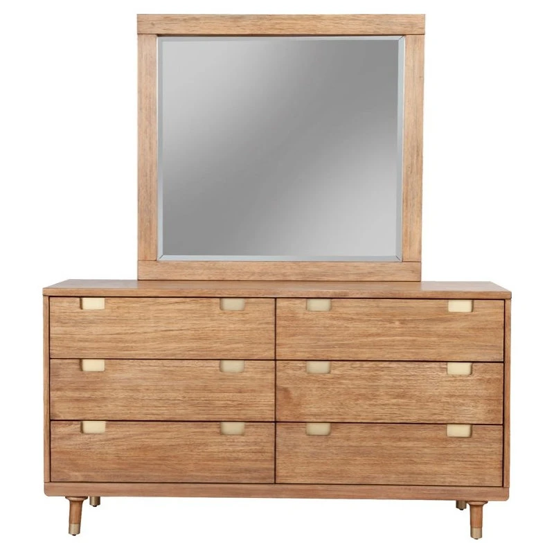 Alpine Furniture, Inc Alpine Furniture Easton Six Drawer Wood Dressser In Sand (Beige) 3 Alpine Furniture, Inc Alpine Furniture Easton Six Drawer Wood Dressser In Sand (Beige) - Image 3