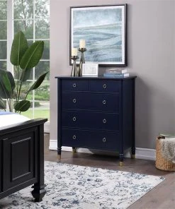 Comfort Pointe Jillian Midnight Blue Wood 5-Drawer Chest -Palace-shop 4031b4480d92db50 3196 w800 h800 b0 p0