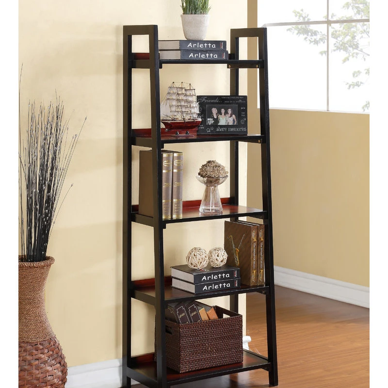 Linon Home Decor Products Linon Camden Wood Five Shelf Bookcase In Black 2 Linon Home Decor Products Linon Camden Wood Five Shelf Bookcase In Black - Image 2