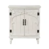 Luxen Home LuxenHome Farmhouse White Wood 2-Door Accent Storage Cabinet