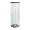 Bowery Hill Contemporary Wood Glass Hexagonal Curio Cabinet In Black And Chrome