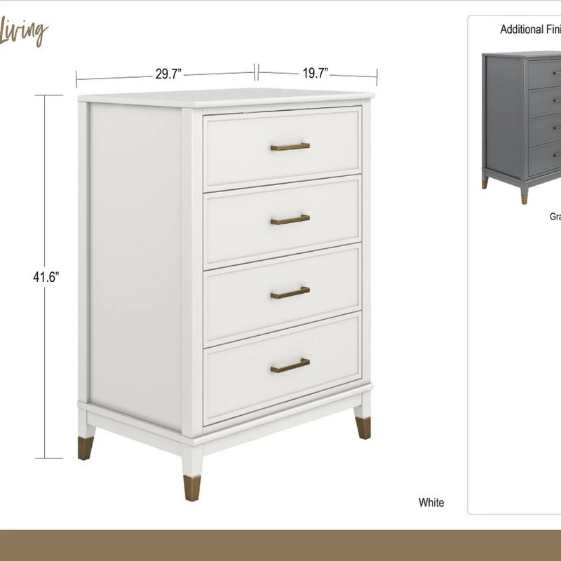 Brimfield & May Westerleigh 4-Drawer Dresser, Black 5 Brimfield & May Westerleigh 4-Drawer Dresser, Black - Image 5