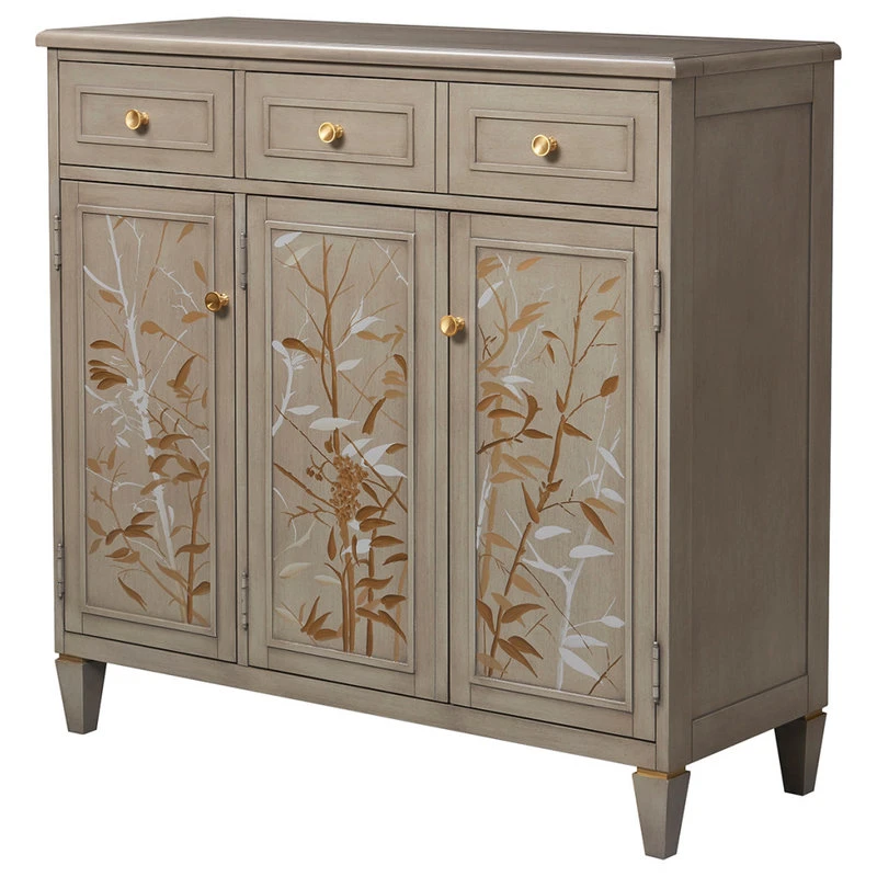 Jennifer Taylor Home Dauphin Handpainted Entryway Storage Cabinet, Gray Cashmere 2 Jennifer Taylor Home Dauphin Handpainted Entryway Storage Cabinet, Gray Cashmere - Image 2