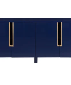 Meridian Furniture Florence Lacquer Sideboard/Buffet With Gold Finish, Navy