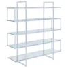 Coaster Home Furnishings Coaster 5 Shelf Contemporary Clear Glass Top Bookcase In Chrome