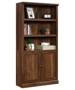 Sauder Misc Storage 3-Shelf 2-Door Tall Wood Bookcase In Grand Walnut -Palace-shop 444126760e67e851 4176 w800 h800 b1 p0