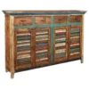 Crafters And Weavers La Boca Rustic Distressed Solid Wood 4-Drawer 4-Door Sideboard
