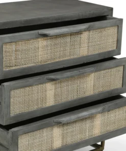 GDFStudio Lithonia Wolfe Handcrafted Boho Mango Wood 3 Drawer Cabinet, Gray And Natural -Palace-shop 44a170640fc66fa6 6121 w800 h800 b0 p0