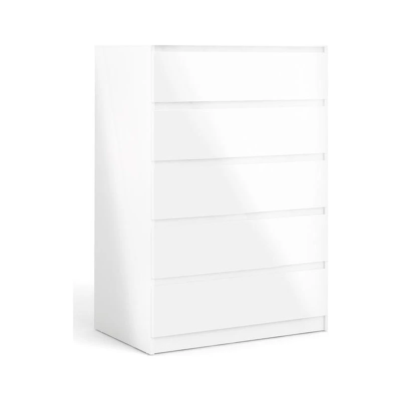Tvilum 5 Drawer Chest White High Gloss 2 Tvilum 5 Drawer Chest White High Gloss - Image 2