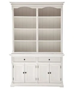NovaSolo Furniture NovaSolo Provence Storage Cabinet With Hutch In Pure White