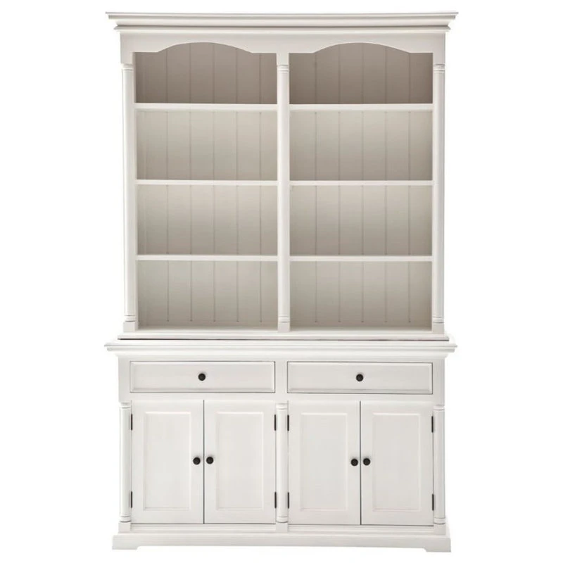 NovaSolo Furniture NovaSolo Provence Storage Cabinet With Hutch In Pure White 1 NovaSolo Furniture NovaSolo Provence Storage Cabinet With Hutch In Pure White