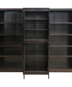 Concepts In Wood Traditional 72" Tall 15-Shelf Wood Bookcase Wall With Doors In Espresso -Palace-shop 4981c4b40fe57d0b 2096 w800 h800 b1 p0