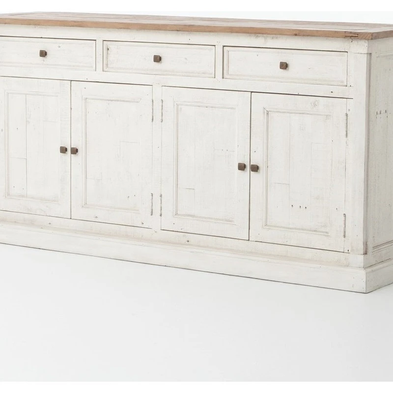 Null Coastal Beach Reclaimed Wood White Sideboard Buffet 3 Null Coastal Beach Reclaimed Wood White Sideboard Buffet - Image 3