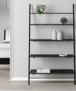 Madeleine Home Inc. Lasalle Ladder Shelf, Black -Palace-shop 4a410d13032d9b89 8659 w800 h800 b0 p0