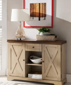 Pilaster Designs Hilo Sideboard Buffet Server Cabinet With Storage, Antique White -Palace-shop 4b01bc030a34119f 8029 w800 h800 b0 p0