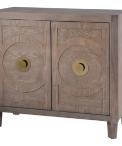 StyleCraft Gemma Brooks Two Door Accent Cabinet With Adjustable Interior Shelf Gray