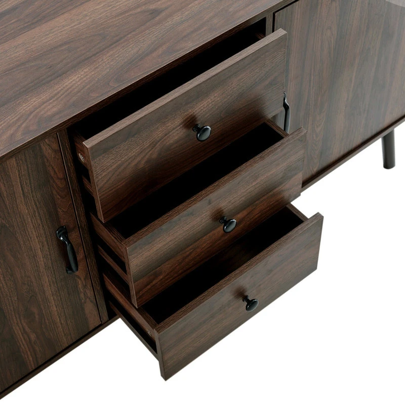 Belleze Sideboard Buffet TV Stand Storage Entertainment Center, Dark Walnut, 57" 4 Belleze Sideboard Buffet TV Stand Storage Entertainment Center, Dark Walnut, 57" - Image 4