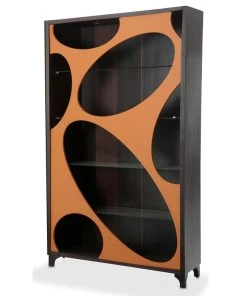 Emma Mason Signature Magnificent Curio Side Cabinet In Orange/Umber