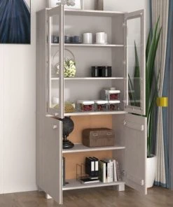 Vida XL International B.V. VidaXL Solid Wood Pine Highboard White Wooden Console Side Cabinet Furniture -Palace-shop 4fb193f402f88e07 6445 w800 h800 b0 p0