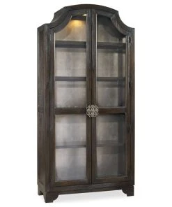Hooker Furniture 3031-50001 44"W Oak Wood Display Cabinet - Distressed Ebony