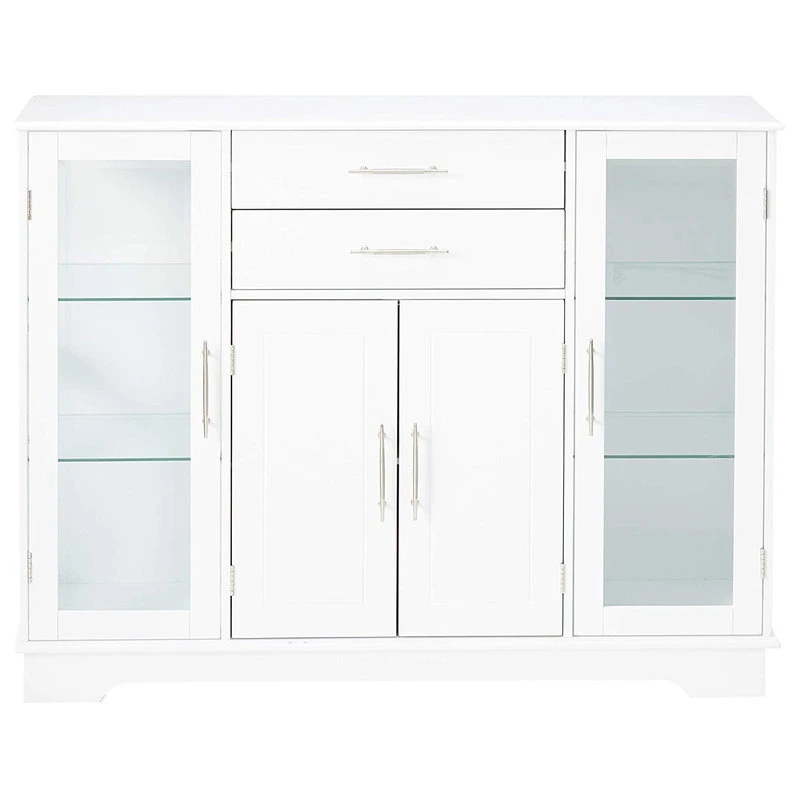 Pilaster Designs Elias Kitchen Storage Sideboard Buffet Cabinet With Glass Doors, Drawers 3 Pilaster Designs Elias Kitchen Storage Sideboard Buffet Cabinet With Glass Doors, Drawers - Image 3
